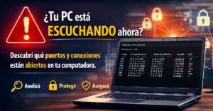 seguridad informática puertos abiertos en Windows auditoría de red básica netstat tutorial protección de PC