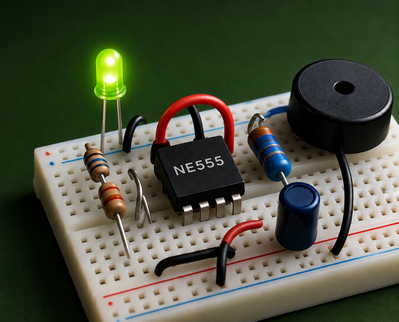 Circuito integrado 555 - sobre protoboard