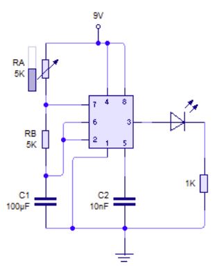Circuito integrado 555 como ASTABLE