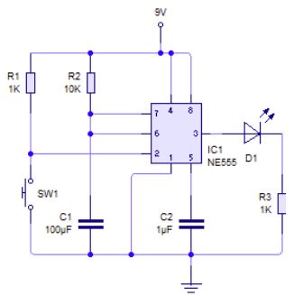 Circuito integrado 555 como MONO ESTABLE
