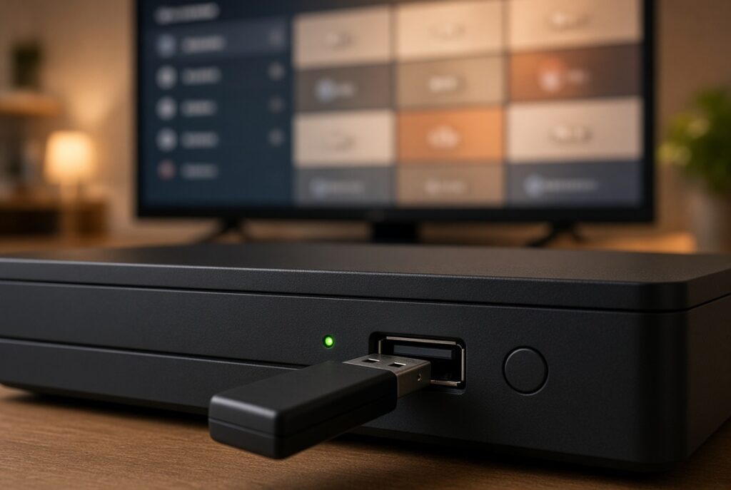 Pen Drive utilizado en receptores de televisión satelital