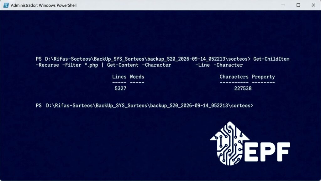 Motor de sorteos propio desarrollado por EPF en PHP